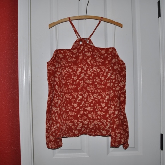 "SALE"NEW Y-Neck Cold Shoulder Peasant Top NWOT A9 - Picture 3 of 8